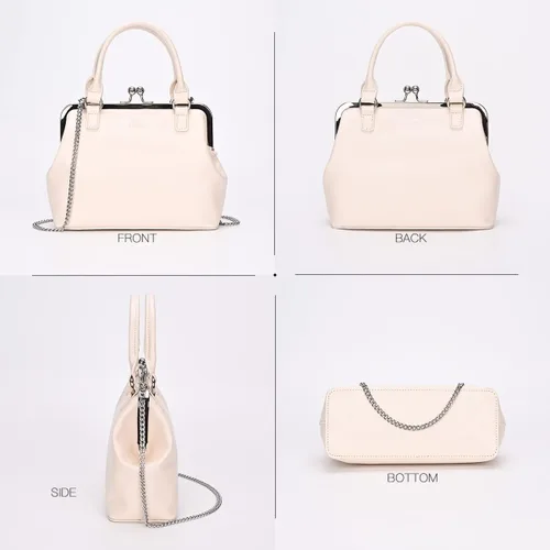 Miniatura 4 de GM LIKKIE Kiss Lock - Monederos y bolsos, bolsos de mano de piel sintética vintage para mujer, bolso de noche con asa superior
