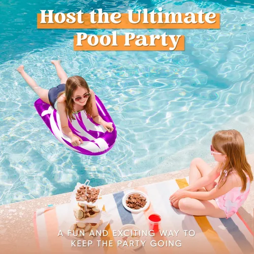 Miniatura 4 de JOYIN Paquete de 2 tablas inflables para toboganes de agua, piscina flotante, aprende a nadar, juguete divertido de verano para niños