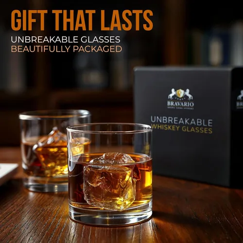 Miniatura 6 de Bravario Vasos irrompibles de plástico Tritan para whisky, rocas dobles inastillables, aptos para lavavajillas, sin BPA, perfectos para cóctel