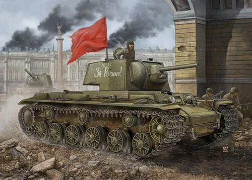 Miniatura 2 de Hobby Boss Tanque ruso KV-1 modelo 1942 con kit de construcción de modelo de vehículo de torreta simplificada