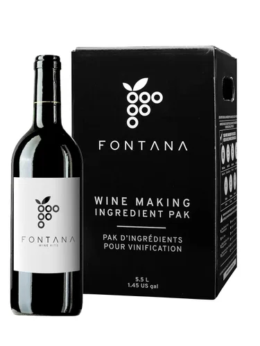 Fontana French Cabernet Sauvignon Wine Kit Ingredientes: Kit de bricolaje de 6 galones, hace 30 botellas de vino