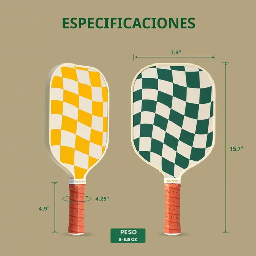 Miniatura 6 de Juego de 2/4 palas de pickleball - Raqueta de pickleball de grafito/fibra de vidrio aprobada por USAPA, 2 raquetas de pickleball, 4 pelotas y 1 4