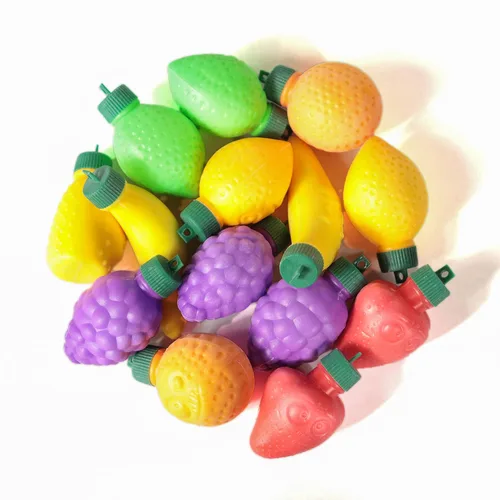 Miniatura 6 de 60 caramelos en polvo con forma de fruta, con tapas de agujeros para colgar para cuerdas decorativas, ideal para colgar en árboles de Navidad