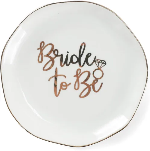 Miniatura 29 de Bandeja de joyería con iniciales para anillos con monograma en S, regalos de compromiso de boda para mujeres, amigas, hermana, cerámica blanca