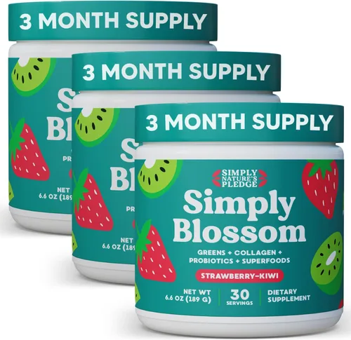 Miniatura 21 de Simply Blossom Nutrition Daily Greens & Superfood Powder + Colágeno + Probióticos para la salud digestiva de las mujeres y alivio de la hinchazón.