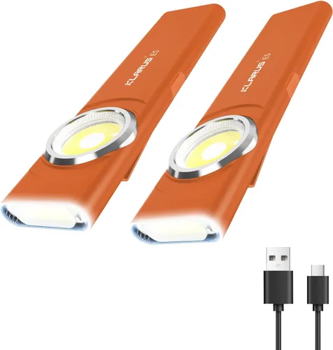 Miniatura 12 de Klarus E5 2 piezas de linterna de bolsillo, linterna recargable EDC, súper delgada 4.2x1x0.3 pulgadas, 600 lúmenes, puerto USB-C, IPX4, fuente