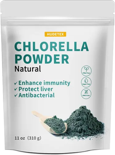 Miniatura 11 de Chlorella Powder Natural - Polvo de clorofila, apoya el sistema inmunológico y la función hepática, mantiene a la juventud, vegano, rico