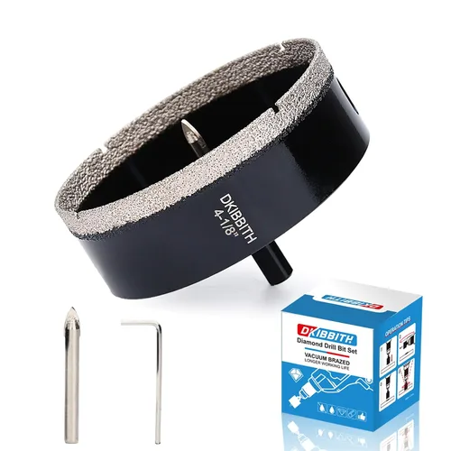 Miniatura 11 de DKIBBITH Juego de brocas de diamante de 5/8" con broca piloto - Paquete de 2 brocas de diamante de 5/8" con punta de diamante para agujeros