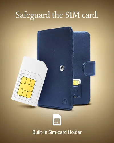Miniatura 4 de Funda para pasaporte con bloqueo RFID, funda de cuero hecha a mano para pasaporte, organizador de documentos de viaje para hombres y mujeres, Azul