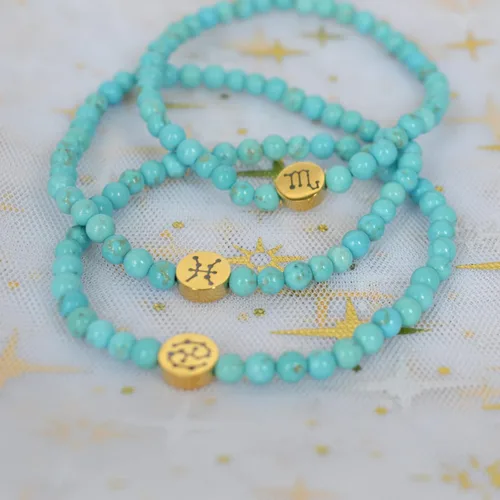 Miniatura 5 de Pulsera de constelación con signo de estrella de energía de 0.157 in con dije chapado en oro de 18 quilates para mujer