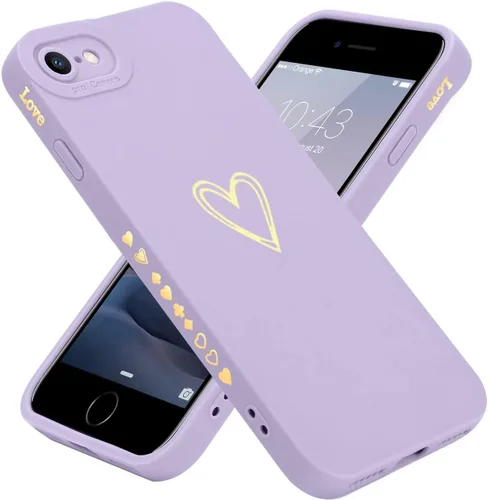 Miniatura 9 de Teageo Funda para iPhone SE 2022, SE 2020, iPhone 7, iPhone 8 para mujeres y niñas, bonita funda de lujo con forma de corazón