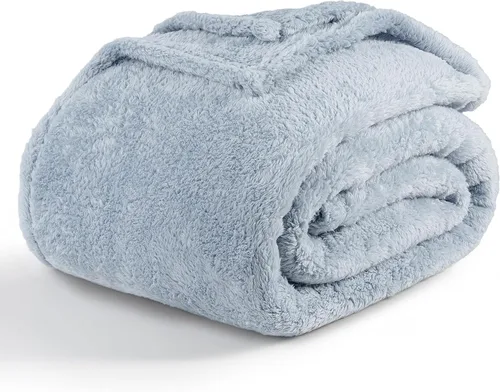 Miniatura 16 de Manta Berkshire Classic Extra-Fluffy™ Manta de felpa extra suave tamaño King, manta de pelo largo suave y esponjosa para sofá cama, verde salvia