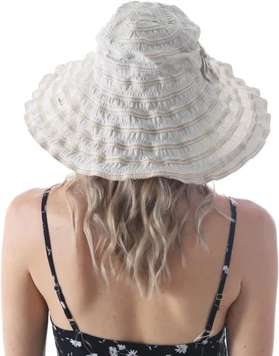 Miniatura 3 de Sombreros de sol de playa vintage para mujer, sombrero de verano plegable de ala ancha