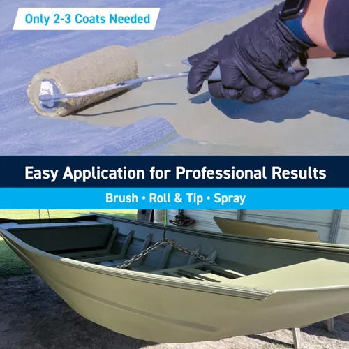 Miniatura 5 de TotalBoat Pintura de aluminio para lanchas, barcos bajos, botes, botes anfibios, barcos Jon y pontones (Verde Ejército, Quart)