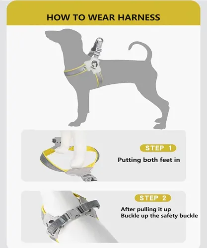 Miniatura 5 de Arnés para perro, chaleco de servicio antitirones con tiras reflectantes y asa de control, ajustable y cómodo para caminar fácilmente, rojo