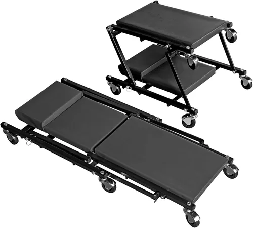 Torin 36" Plataforma rodante plegable para auto, plataforma de taller para auto 2 en 1, plataforma para taller de auto, capacidad de 300 libras,