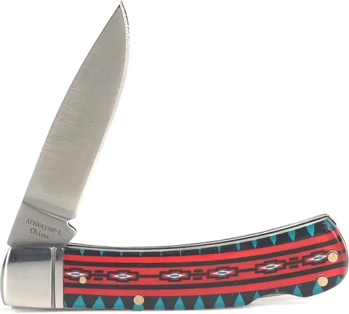 Miniatura 4 de ARIAT Aztec - Cuchillo de bolsillo plegable de hoja lisa, acrílico, multicolor, hoja de 3 pulgadas (grande)