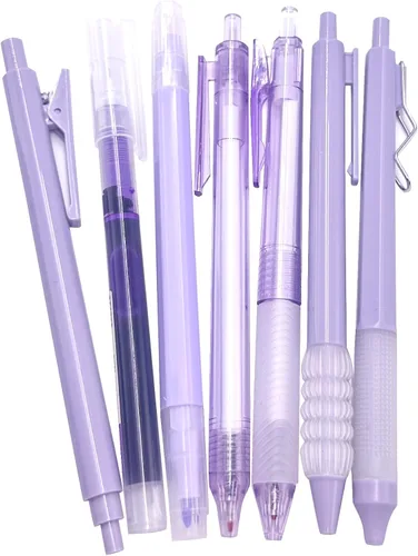 Miniatura 15 de 8 bolígrafos retráctiles estéticos de gel, bolígrafos de escritura de tinta con punta fina suave de 0.020 in, bolígrafos de impresión novedosos