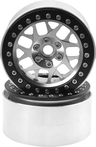 Miniatura 5 de Paquete de 4 llantas HIRCQOO de metal de 2.2 pulgadas, 12 bujes hexagonales compatibles con Axial SCX10 90046 SCX10-III Redcat Gen7 D90 Traxxas TRX4