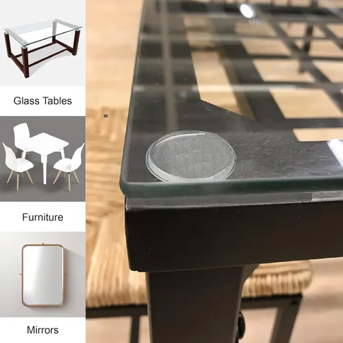 Miniatura 7 de Parachoques de goma negros grandes – Pies de goma para tablas de cortar – Parachoques de mesa de cristal, espaciadores de marcos de fotos