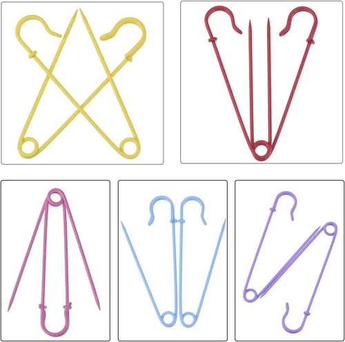 Miniatura 2 de Outus Pasadores de seguridad de acero para manta, 4 pulgadas, extra grandes, 5 colores, 10 piezas