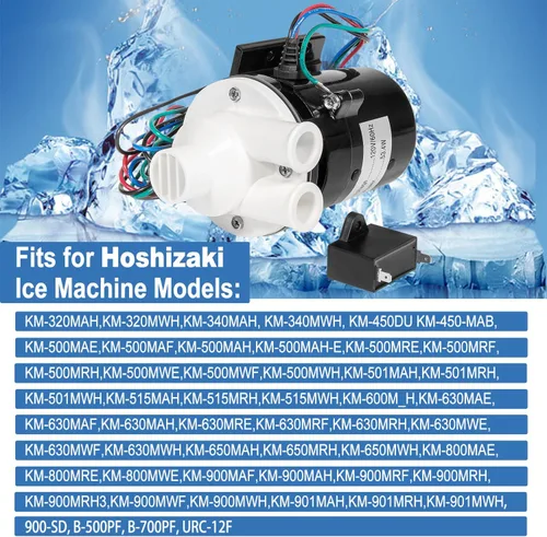 Miniatura 3 de APTA92P10WD1 Reemplazo del conjunto del motor de la bomba de agua Hoshizaki incluye condensador, se adapta a los modelos de máquina de hielo