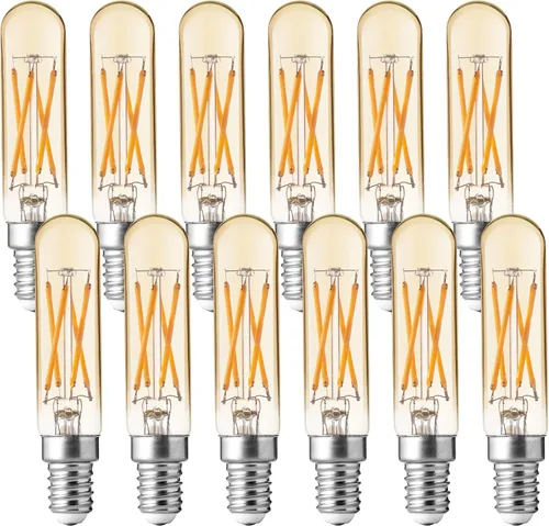 Miniatura 9 de FLSNT Bombillas LED para candelabros de luz diurna de 5000 K equivalentes a 60 W, bombillas LED regulables T6/T25 E12 para candelabro, 90+ alto CRI
