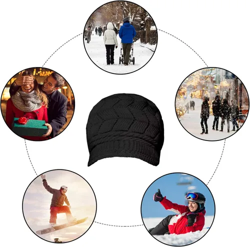 Miniatura 6 de Loritta Gorro de invierno para mujer, gorro de lana con visera