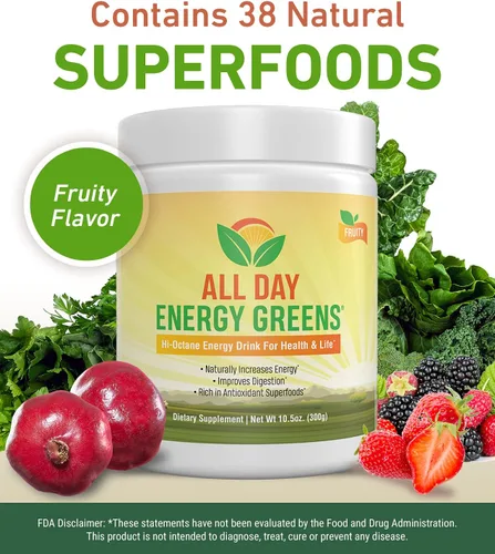 Miniatura 2 de IVL - Todo el día Energy Greens - Suplemento en polvo mezcla de bebidas, superalimento en polvo de verduras - Mezcla de verduras para una nutrición