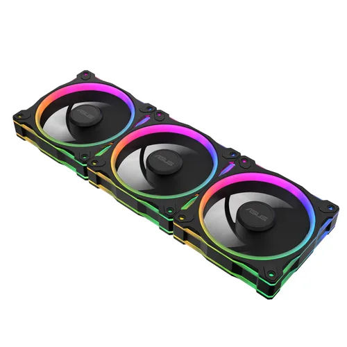 Miniatura 11 de ASUS Prime MR120 ARGB Fan Negro Paquete Triple, Marco Extra Grueso de 28mm, Silencioso, Enfriamiento de Alto Rendimiento con Control PWM, 20 LEDs