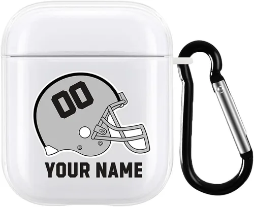 Miniatura 19 de Funda de casco de fútbol con nombre y número para Apple AirPods de 2ª y 1ª generación, regalo personalizado para fanáticos de los deportes de Arizona
