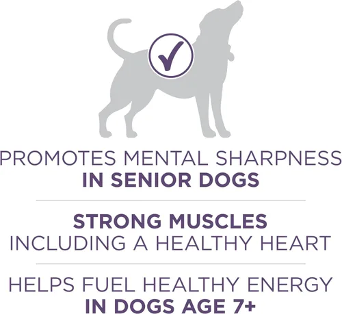 Miniatura 5 de Purina ONE Alimento seco para perros mayores con alto contenido de proteínas, fórmula de madurez vibrante para adultos 7 Plus, bolsa de 31.1 libras
