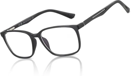 Miniatura 4 de BLUEMOKY Gafas de lectura de luz azul para hombres, lectores de marco cuadrado deportivo, gafas de computadora antirreflejos C01 Negro / Gris