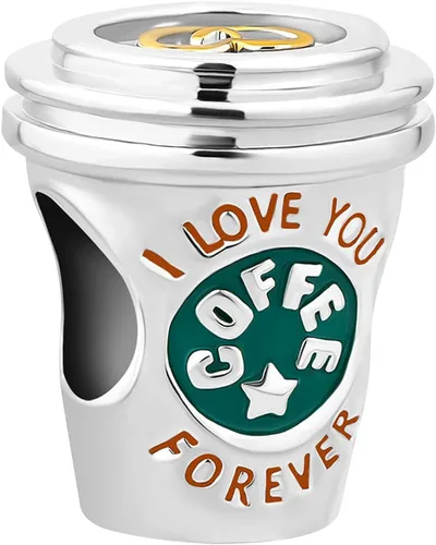 Miniatura 2 de Abalorio de taza de café para amantes del café, compatible con pulseras Pandora
