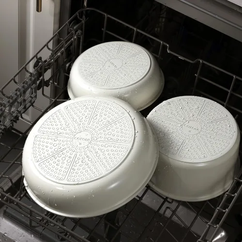 Miniatura 7 de CAROTE Juego de ollas y sartenes de cerámica antiadherentes, juegos de utensilios de cocina antiadherentes con tapa, juego de sartenes con asa