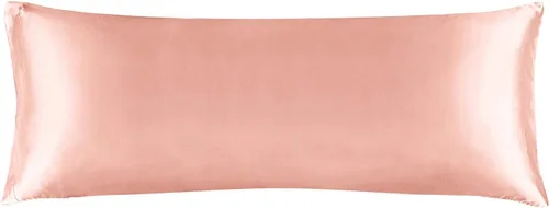 Miniatura 52 de Bedelite Funda de almohada de satén para el cuerpo, súper suave y refrescante, para el cabello y la piel, transpirable, sedosa y larga, 20 x 54 Rosa