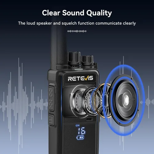 Miniatura 8 de Retevis RT68H Walkie Talkies para adultos, radio de 2 vías de largo alcance, intuitivo, canal, pantalla de energía, VOX manos libres, bloqueo