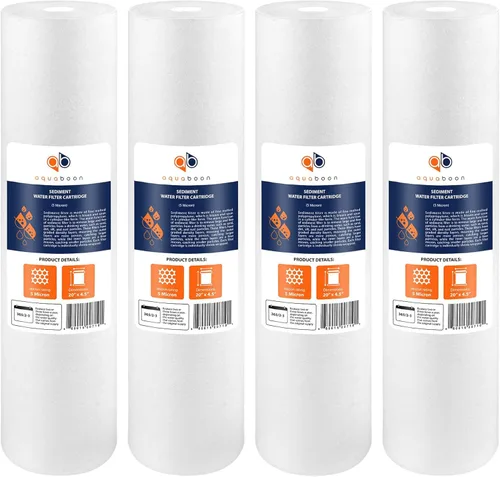 Aquaboon Cartucho de filtro de sedimentos para toda la casa de 5 micrones, 20 x 4.5 pulgadas, repuesto de filtro de agua de 20 pulgadas, compatible