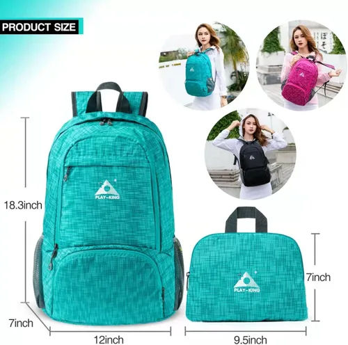 Miniatura 4 de PLAY-KING Mochila ligera plegable impermeable resistente al agua de 25 litros para ir de compras, viajes o senderismo, para hombres o mujeres, Raya