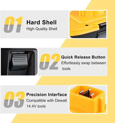 Miniatura 4 de DC9091 4.8Ah Ni-MH Batería de repuesto para Dewalt 14.4V Batería DW9091 DE9091 DE9092 DE9038 DW9094 Compatible con Dewalt 20V Herramientas