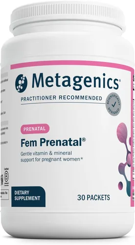 Metagenics Fem Prenatal - Suplemento prenatal de vitaminas y minerales* - Prenatales para mujeres* - con vitamina C, yodo y biotina - Multivitaminas
