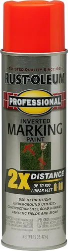 Miniatura 4 de Rust-Oleum 266579 Pintura en aerosol profesional de distancia 2X para marcado invertido, 15 onzas, naranja fluorescente