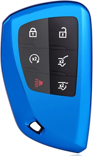 Miniatura 4 de Horande Funda protectora de TPU suave para llavero para GMC Yukon Chevy Suburban Tahoe Buick 2021 2022 (azul)