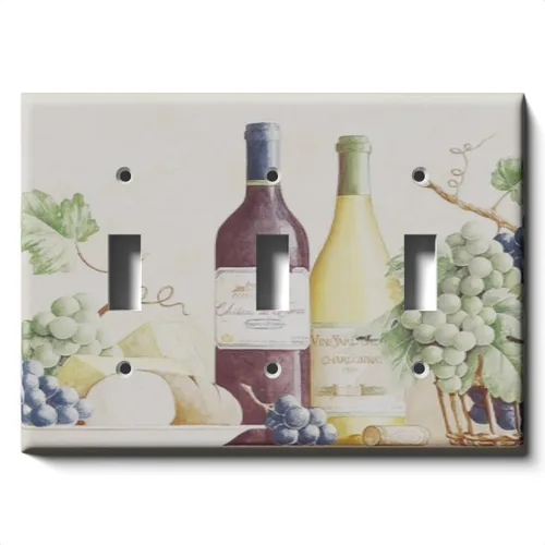 Miniatura 10 de Placa decorativa para salida - uvas y vino - Receptáculo doble dúplex