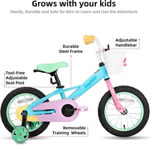 Miniatura 2 de JOYSTAR 12 14 16 Inch Kids Bike for 2-7 Years Girls 33-53 Inch Tall, Toddler Girls Bike with Training Wheels, Rainbow Bikes, Children Bicycle