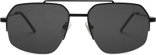 Miniatura 12 de SOJOS Trendy Aviator Sunglasses Mens Womens Retro Double Bridge Metal Frame Semi-Rimless Shades SJ1191