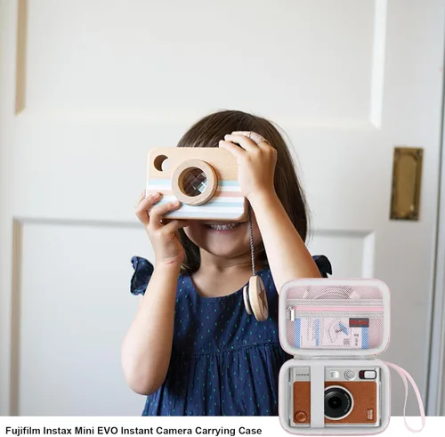 Miniatura 7 de Elonbo Estuche de transporte para cámara instantánea Fujifilm Instax Mini EVO/cámara híbrida de película instantánea EVO, 2 en 1 portátil mini