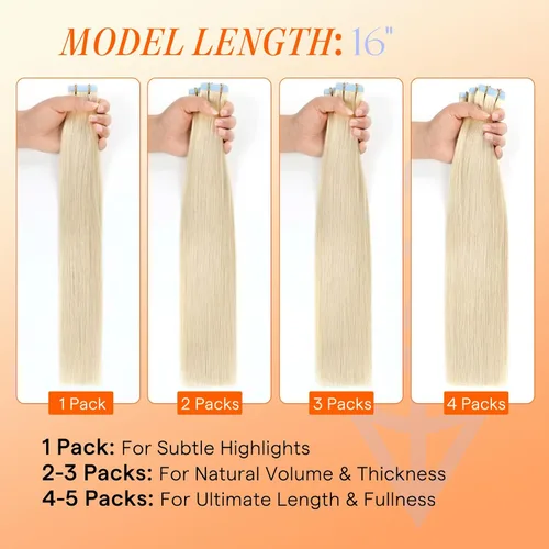 Miniatura 6 de Full Shine Invisi Edge - Extensiones de cabello con cinta adhesiva invisible de 36 cm, color 1 negro, máquina Remy, extensiones de cabello humano