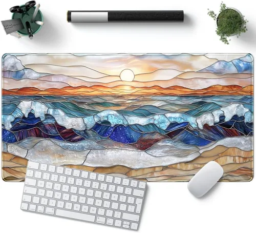 Miniatura 21 de Tapete de Escritorio Verde XL Gato Lindo Planta Genial Almohadilla de Escritorio Tapete de Teclado Kawaii Gato Negro Flor Mousepad Tapete de B-cat