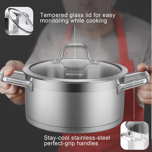 Miniatura 3 de Duxtop, juego de utensilios de cocina de acero inoxidable de inducción lista, con tecnología de unión por impacto., Acero inoxidable